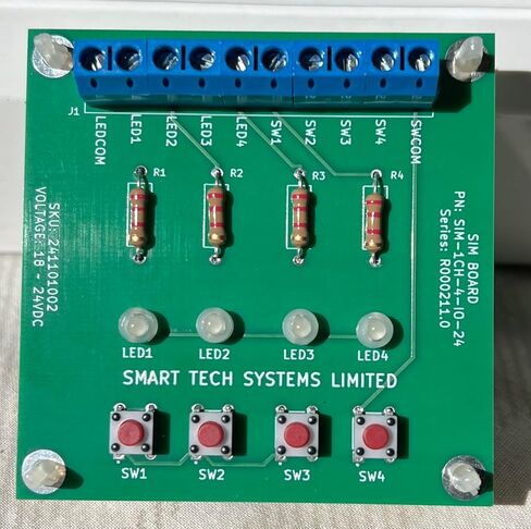 لوحة محاكاة PLC/المعالجات الدقيقة، 4 أزرار ضغط و4 مصابيح LED، 18~24vdc in Saudi Arabia