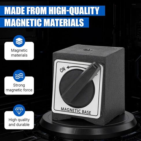 Magnetic Base Holder Bed On/Off Switch 33 Lb Holding Power M5 Threaded Dial Dial Indicator Holder for Mechanical Indicators (No Adjustment Arm) in Kuwait