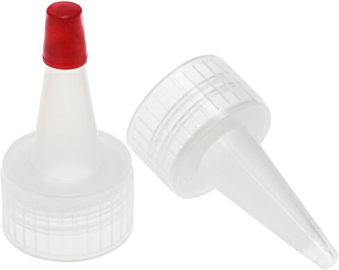 24/410 Plastic Bottle Replacement Cap Transparent Special Squeeze Bottle Replacement Cap Conical Red Leak-Proof Extrusion Nozzle for Plastic Extrusion Bottles 20PCS in Saudi Arabia