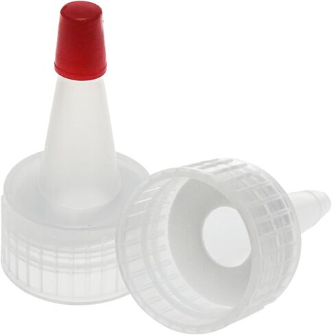 24/410 Plastic Bottle Replacement Cap Transparent Special Squeeze Bottle Replacement Cap Conical Red Leak-Proof Extrusion Nozzle for Plastic Extrusion Bottles 20PCS in Saudi Arabia