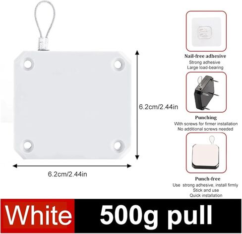1 قطعة 500/800/1000 جرام سحب الباب أقرب لكمة خالية إغلاق انزلاق مزلاج شبكة للأجهزة المنزلية (أبيض 800) in Kuwait