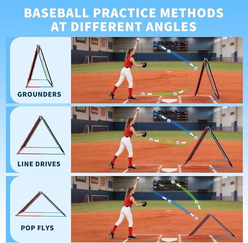 Garvee Baseball Pitching Rebounder Net, 5x4.3Ft with 9-Hole Target, Adjustable Angle Bounce Back Trainer, Strike Zone Practice Net for Softball and Baseball, Backyard Training Equipment in Saudi Arabia