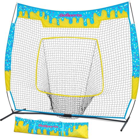 GoSports 7 x 7 ft Ice Cream Drip Baseball & Softball Batting Net - Full Size Hitting & Pitching Practice Net with Strike Zone and Carry Case in Saudi Arabia