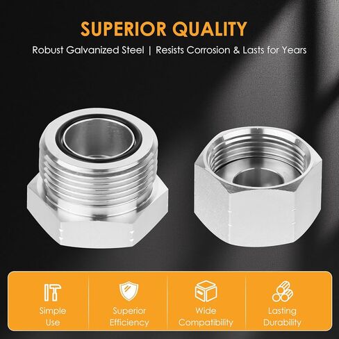 64 Pcs ORFS Cap and Plug Kit, O ring face seal fittings, Galvanized Carbon Steel with Precision Threading, Dash Sizes 04 06 08 10 12 16 in Saudi Arabia