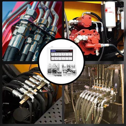 64 Pcs ORFS Cap and Plug Kit, O ring face seal fittings, Galvanized Carbon Steel with Precision Threading, Dash Sizes 04 06 08 10 12 16 in Saudi Arabia