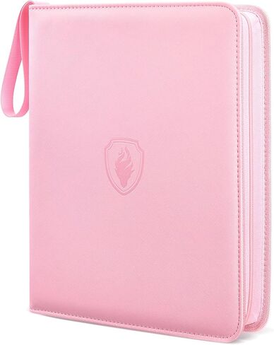 حافظة بطاقات Fabmaker ذات 9 جيوب، حافظة بطاقات تجارية ممتازة تحمل 756 بطاقة، غطاء من البولي يوريثين 3 حلقات بسحاب، حافظة بطاقات بيسبول محمولة، ألبوم مجموعة لبطاقات الألعاب والرياضة، وردي in Kuwait