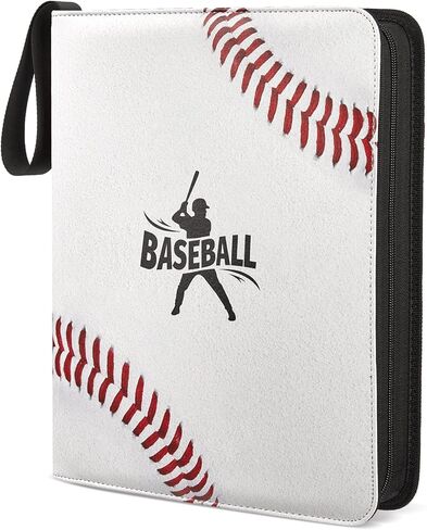 Fabmaker 9 Pocket Card Binder, Premium Trading Card Binder Holds 756 Cards, PU Cover 3 Ring Zipper Card Binder, Portable Baseball Card Binder, Collection Album for Game & Sport Cards, Pink in Saudi Arabia