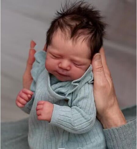 Anano Realistic Reborn Baby Dolls Peaches 20 Inch Lifelike Chubby Newborn Real Life Sleeping Baby Doll Soft Cloth Body for Kids Ages 3+ in Kuwait