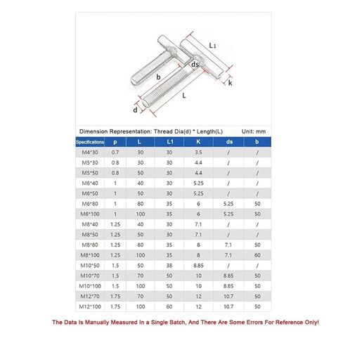 كتل الجوز المسار. 2 قطعة M14 50 ~ 120 مللي متر T-شكل قضيب ملولب لقط غطاء الترباس GB37 304 الفولاذ المقاوم للصدأ T-الأخدود المسمار (M14 * 80 مللي متر) in Kuwait