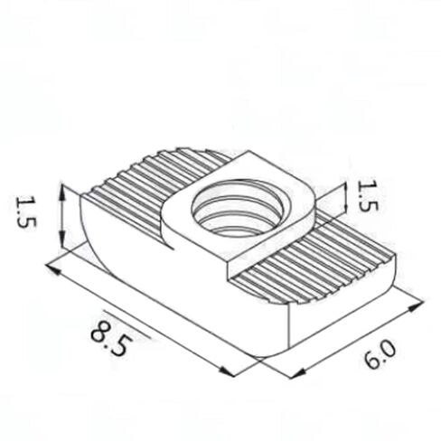 كتل الجوز المسار. صامولة منزلق T Track، صامولة T منزلق، صامولة T منزلق 1515 من الألومنيوم، صواميل بفتحة T، صواميل من الألومنيوم، رأس مطرقة M3/m4/m5 (M4 50 قطعة) in Kuwait