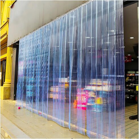 PVC Strip Curtain for Freezer Door - Soft Hanging Curtain Kit with Mounting Spikes for Warehouses, Factories & Supermarkets (165x240cm / 64.96x94.49in) in Saudi Arabia