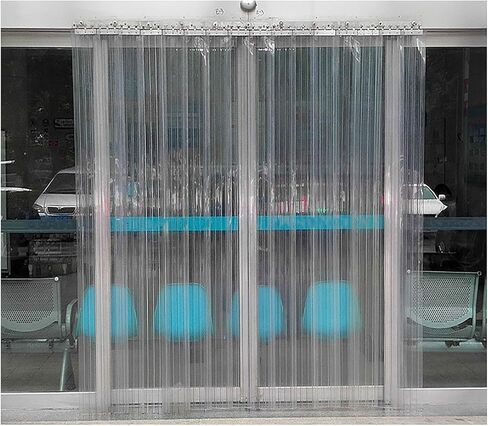 PVC Strip Curtain for Freezer Door - Soft Hanging Curtain Kit with Mounting Spikes for Warehouses, Factories & Supermarkets (165x240cm / 64.96x94.49in) in Saudi Arabia