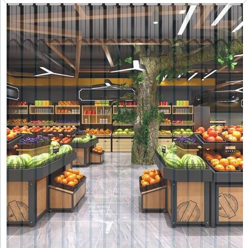 PVC Strip Curtain for Freezer Door - Soft Hanging Curtain Kit with Mounting Spikes for Warehouses, Factories & Supermarkets (165x240cm / 64.96x94.49in) in Saudi Arabia
