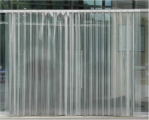 PVC Strip Curtain for Freezer Door - Soft Hanging Curtain Kit with Mounting Spikes for Warehouses, Factories & Supermarkets (165x240cm / 64.96x94.49in) in Saudi Arabia