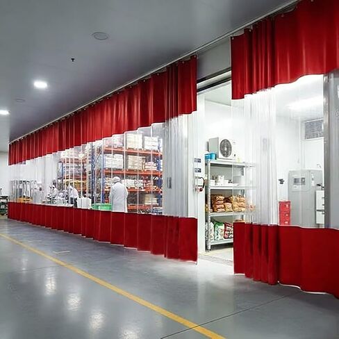 ستارة حاجز صناعي PVC شديدة التحمل - مقسم خليج غسيل السيارات بلونين، مشمع شفاف للباحات والأسطح والشرفات (3.5 × 1 متر) - حل متين ومتعدد الاستخدامات in Kuwait