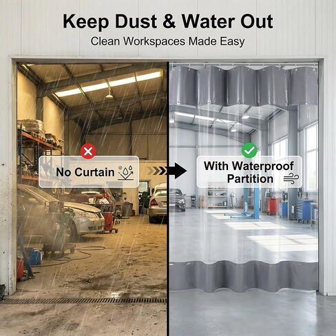 Industrial Wash Bay Curtains - Heavy-Duty Vinyl Covers & Clear Panel Garage Divider Doors for Outdoor Work Areas, Custom Size 4x2.5 M, Durable & Water-Resistant in Saudi Arabia