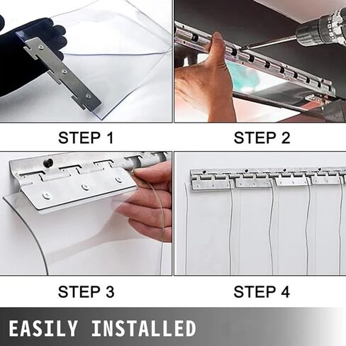 Clear PVC Strip Curtain - 2mm Smooth Plastic Door Curtain for Air Conditioning, Windshield Protection, Waterproof Vinyl Partition, Ideal for Home & Commercial Use in Kuwait