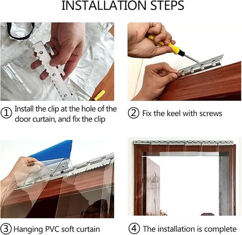 ستارة صناعية شديدة التحمل، شريط باب PVC للمبرد، سهلة التركيب، سمك 1.4 مم، الحجم: 1.35 × 2.2 م (مجموعة من 9)، مثالية للتحكم في درجة الحرارة in Kuwait