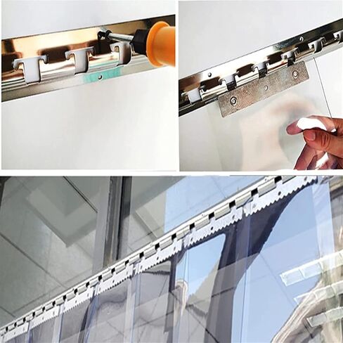 ستارة صناعية شديدة التحمل، شريط باب PVC للمبرد، سهلة التركيب، سمك 1.4 مم، الحجم: 1.35 × 2.2 م (مجموعة من 9)، مثالية للتحكم في درجة الحرارة in Kuwait