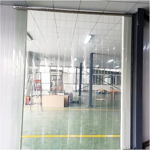 باب ستارة شفاف من شريط PVC - مقاوم للماء والرياح - مثالي لغرفة النوم وغرفة المعيشة والحمام والفريزر - 210 × 240 سم (82.68 × 94.49 بوصة) - حل المبرد / غرفة التبريد in Saudi Arabia