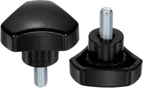 HARFINGTON 4 Pcs Triangle Handle Knobs M8 x 60mm (1.25mm Pitch) Male Thread Metric Carbon Steel Hand Tightening Clamping Screws Threaded Stud Knob Bolts for Woodworking Jigs, Black in Saudi Arabia