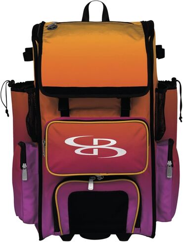 حقيبة معدات البيسبول/الكرة اللينة من Boombah Rolling Superpack - مقبض تلسكوبي - تحمل 4 مضارب - نسخة بعجلات - أورورا - خيارات ألوان متعددة in Saudi Arabia