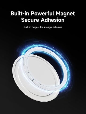 رقعة مغناطيسية Hagibis MagSafe، حلقة محول مغناطيسية، مجموعة تحويل مغناطيسية عالمية لبنك الطاقة، حاوية SSD، محطة إرساء، محور، حامل السيارة، حامل الهاتف (KM30 أبيض) in Kuwait