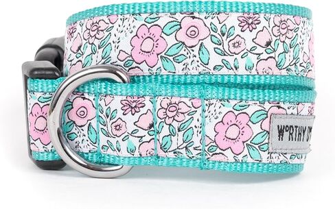 The Worthy Dog Dino Stylish & Durable Nylon Dog Collars, Adjustable Strong Buckle - Large, Navy Blue in Kuwait