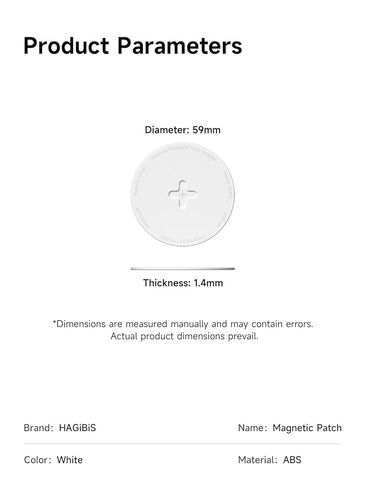 رقعة مغناطيسية Hagibis MagSafe، حلقة محول مغناطيسية، مجموعة تحويل مغناطيسية عالمية لبنك الطاقة، حاوية SSD، محطة إرساء، محور، حامل السيارة، حامل الهاتف (KM30 أبيض) in Kuwait