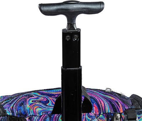 Boombah Rolling Superpack Baseball/Softball Gear Bag - 23-1/2" x 13-1/2" x 9-1/2" - Telescopic Handle - Holds 4 Bats - Wheeled Version - Supernova Glitter Black/Amethyst Orchid/White in Saudi Arabia