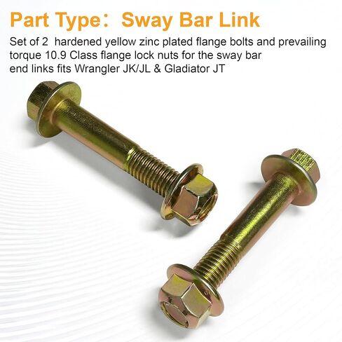 Sway Bar Lower Link Bolts Compatible with Jeep Wrangler JK/JL & Gladiator JT Replaces 6512602AA, 6104242AA, 6104718AA in Saudi Arabia