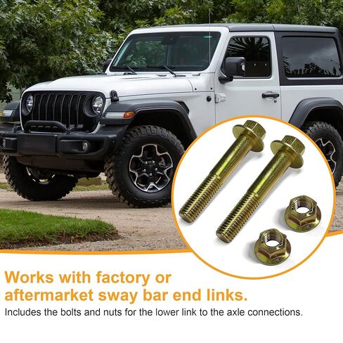 Sway Bar Lower Link Bolts Compatible with Jeep Wrangler JK/JL & Gladiator JT Replaces 6512602AA, 6104242AA, 6104718AA in Saudi Arabia