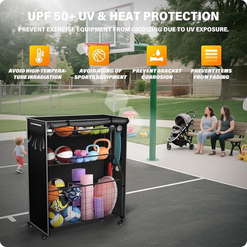 غطاء منظم للمعدات الرياضية للجراج، حماية من جميع الأحوال الجوية لتخزين المرآب والمعدات الرياضية - 91.44 سم طولًا × 45.72 سم عرضًا × 114.36 سم ارتفاعًا (الغطاء فقط) in Kuwait