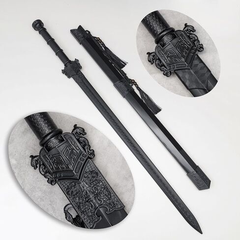 سيف تشينغ الصيني من مادة البولي بروبيلين سيف طويل مع صلابة عالية للتدريب سكين الساموراي تدريب السيف التنين نمط مقبض ديكور 39 بوصة in Kuwait