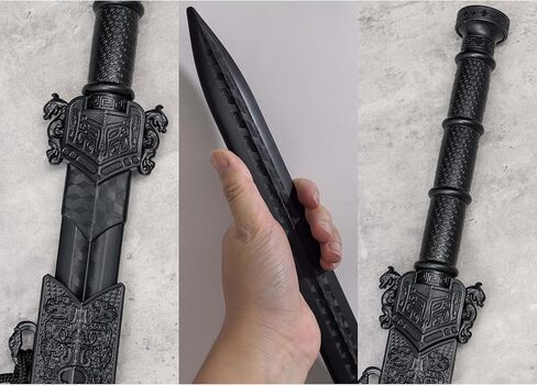 سيف تشينغ الصيني من مادة البولي بروبيلين سيف طويل مع صلابة عالية للتدريب سكين الساموراي تدريب السيف التنين نمط مقبض ديكور 39 بوصة in Kuwait