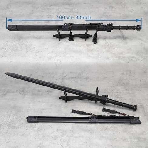 سيف تشينغ الصيني من مادة البولي بروبيلين سيف طويل مع صلابة عالية للتدريب سكين الساموراي تدريب السيف التنين نمط مقبض ديكور 39 بوصة in Kuwait