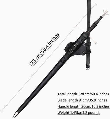 SV Western Medieval Sword, Full Tang Tempered Handmade Real Sword, Manganese Steel Sharp 50.4 inches, Display, Collection, Gift in Kuwait