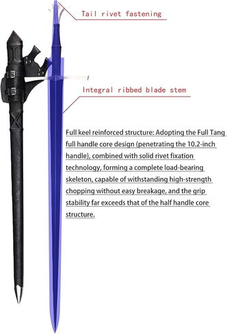 SV Western Medieval Sword, Full Tang Tempered Handmade Real Sword, Manganese Steel Sharp 50.4 inches, Display, Collection, Gift in Kuwait