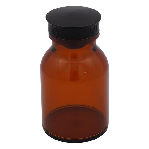 Powdered Medicine Bottle 300mL Brown Black Cap in Kuwait