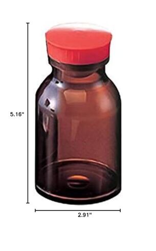Powdered Medicine Bottle 300mL Brown red Cap in Kuwait