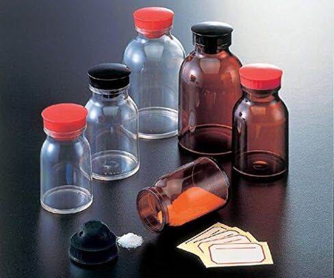 アズワン(AS ONE) medicinal powder bottle 150 mL dark brown Cap Red 1 piece 150mL(茶褐色)/0-1928-02 in Kuwait