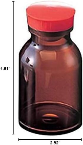 アズワン(AS ONE) medicinal powder bottle 150 mL dark brown Cap Red 1 piece 150mL(茶褐色)/0-1928-02 in Kuwait