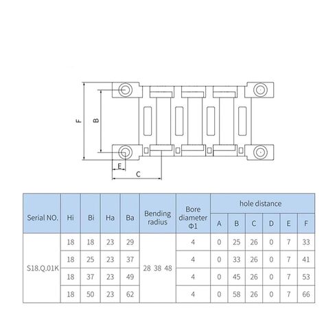 1M Cable Chain 18 Series Mute Bridge Open on Both Side Towline Transmission Drag Chain(38mm,18x37mm) in Kuwait