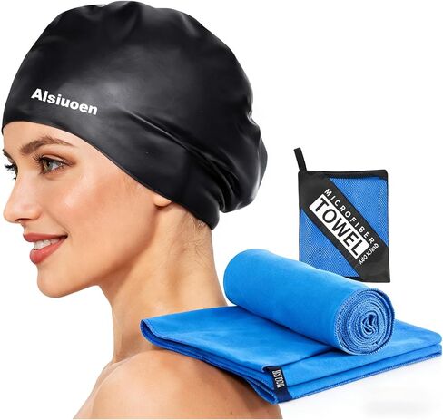 Silicone Swim Cap for Long Hair,Extra Large Waterproof Swim Cap for Women Men,Pool Swimming Cap for Thick Curly Hair,Braids and Dreadlocks,Large Size Swim Hat in Saudi Arabia