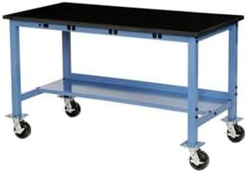 72 x 30 in. Phenolic Safety Edge Mobile Power Apron Lab Bench - Blue in Saudi Arabia