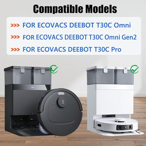 24 قطعة من قطع الغيار لـ Ecovacs Deebot T30C Omni/ T30C Omni Gen2/ T30C Pro Omni Robot طقم ملحقات المكنسة الكهربائية، 1 فرشاة رئيسية، 6 فرشاة جانبية، 4 فلتر، 6 وسادة ممسحة، 6 أكياس غبار in Kuwait