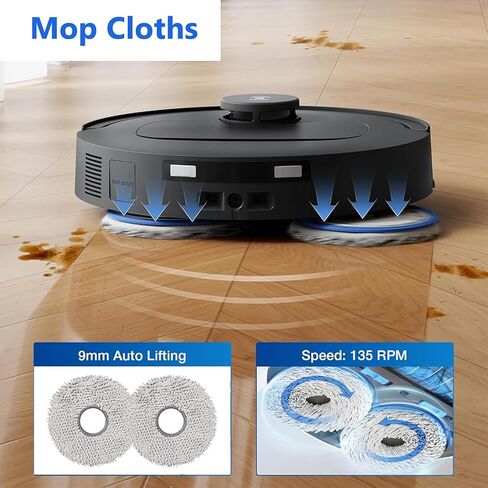 24 قطعة من قطع الغيار لـ Ecovacs Deebot T30C Omni/ T30C Omni Gen2/ T30C Pro Omni Robot طقم ملحقات المكنسة الكهربائية، 1 فرشاة رئيسية، 6 فرشاة جانبية، 4 فلتر، 6 وسادة ممسحة، 6 أكياس غبار in Kuwait