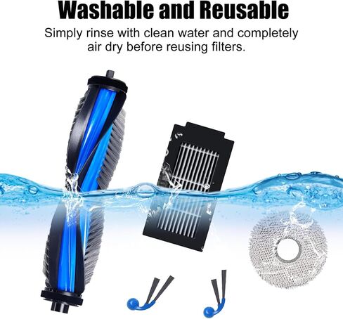 24 قطعة من قطع الغيار لـ Ecovacs Deebot T30C Omni/ T30C Omni Gen2/ T30C Pro Omni Robot طقم ملحقات المكنسة الكهربائية، 1 فرشاة رئيسية، 6 فرشاة جانبية، 4 فلتر، 6 وسادة ممسحة، 6 أكياس غبار in Kuwait