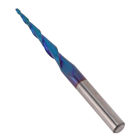 Eujgoov Tapered Ball End Mill, 2 Flute Carbide Tool, 1/4 Inch Shank, for CNC Milling Stainless Steel Alloy Tool Steel Hardwood in Saudi Arabia