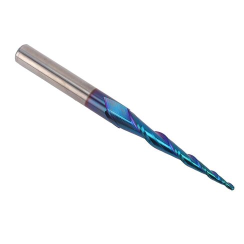 Hilitand Tapered Ball Nose End Mill Tapered End Mill Cone Ball Nose End Mill 2 Flute 1/4 Inch Shank Cobalt Alloy HRC65 for CNC Milling Engraving 3D Carving in Saudi Arabia